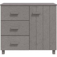 Berkfield Home Sideboard HAMAR Light Grey 90x40x80 cm Solid Pinewood | Size: 90 x 40 x 80 cm