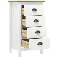 Berkfield Home Sideboard Hill White 46x35x80 cm Solid Pine Wood | Size: 46 x 35 x 80 cm