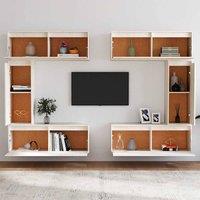 Berkfield Home TV Cabinets 6 pcs White Solid Wood Pine