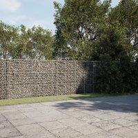 Berkfield Home Gabion Basket with Cover 800x100x150 cm Galvanised Iron in Silver | Size: 800 x 100 x 150 cm