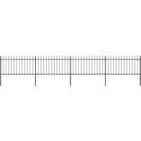 Berkfield Home Garden Fence with Spear Top Steel 6.8x1 m Black