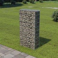Berkfield Home Gabion Wall with Covers Galvanised Steel 50x20x100 cm in Silver | Size: 50 x 20 x 100 cm