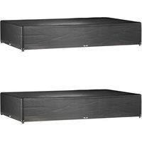 Berkfield Home Garden Furniture Covers 2 pcs 16 Eyelets 325x205x60 cm Rectangular in Black | Size: 325 x 205 x 60 cm