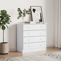 Berkfield Home Chest of Drawers ALTA White 77x35x73 cm Solid Wood Pine | Size: 77 x 35 x 73 cm