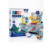 Dyzi Montessori Busy Board Bear Sensory Toy Learning Motor Skills Activity in Turquoise