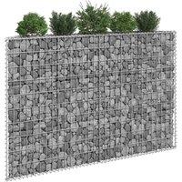 Berkfield Home Trapezium Gabion Raised Bed Galvanised Steel 150x20x100 cm in Silver | Size: 150 x 20 x 100 cm