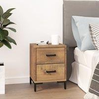 Berkfield Home Bedside Cabinet Brown 36x30x45 cm Solid Pinewood | Size: 36 x 30 x 45 cm