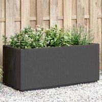 Berkfield Home Garden Planter Dark Grey 80x36x35 cm PP | Size: 80 x 36 x 35 cm