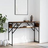 Berkfield Home Console Table with Shelf Smoked Oak 105x30x75cm Engineered Wood in Brown | Size: 105 x 30 x 75 cm