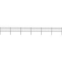 Berkfield Home Garden Fence with Spear Top Steel 10.2x0.8 m Black