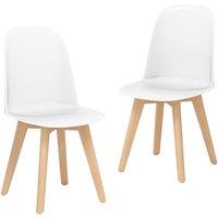 Costway Modern Dining Chairs Set of 2 Armless Kitchen Chairs Side Chair in White