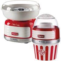 Ariete Retro Style Candy Floss Maker & Popcorn Maker Set, Red in Light Red