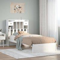 Berkfield Home Bookcase Bed without Mattress White 90x200cm Solid Wood Pine | Size: 90x200 cm