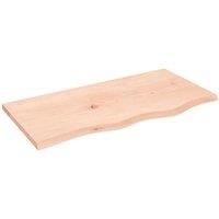 Berkfield Home Wall Shelf 80x40x2 cm Untreated Solid Wood Oak in Brown | Size: 80 x 40 x 2 cm