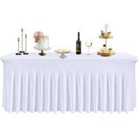 VOGREX White 6ft Table Cover Cloth Rectangle Wedding Party Decor