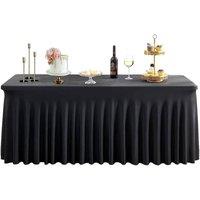 VOGREX Black 6ft Table Cover Cloth Rectangle Wedding Party Decor