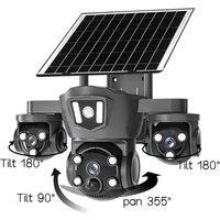 Havendro 3lens Solar Camera WiFi Wireless Solar Powered Security in Black