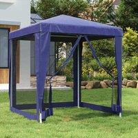 Berkfield Home Party Tent with 4 Mesh Sidewalls Blue 2x2 m HDPE