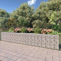 Berkfield Home Gabion Wall with Covers Galvanised Steel 600x30x100 cm in Silver | Size: 600 x 30 x 100 cm