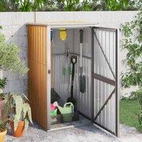 Berkfield Home Garden Tool Shed Brown 88x89x161 cm Galvanised Steel | Size: 88 x 89 x 161 cm