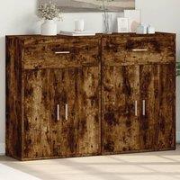 Berkfield Home Sideboards 2 pcs Smoked Oak 60x30x84 cm Engineered Wood in Brown | Size: 60 x 30 x 84 cm