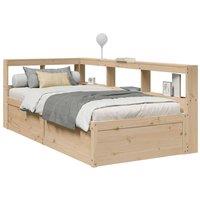 Berkfield Home Bookcase Bed without Mattress 75x190cm Solid Wood Pine in Brown | Size: 75x190 cm