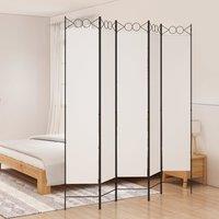 Berkfield Home 5-Panel Room Divider White 200x220 cm Fabric