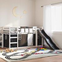 Berkfield Home Bunk Bed without Mattress with Slide White & Black 90x190 cm Single