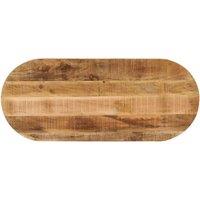 Berkfield Home Table Top 140x60x2.5 cm Oval Solid Wood Rough Mango in Brown