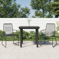 Berkfield Home 3 Piece Garden Dining Set Black PVC Rattan