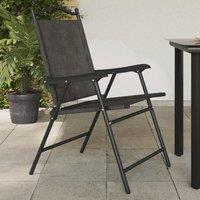 Berkfield Home Folding Garden Chairs 2 pcs Melange Grey Steel & Textilene