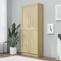 Berkfield Home Book Cabinet Sonoma Oak 82.5x30.5x185.5 cm Engineered Wood in Brown