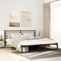 Berkfield Home Metal Bed Frame without Mattress Sonoma Oak 180x200 cm Super King in Brown