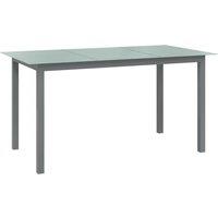 Berkfield Home Garden Table Light Grey 150x90x74 cm Aluminium & Glass | Size: 150 x 90 x 74 cm