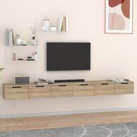 Berkfield Home Wall Cabinets 2 pcs Sonoma Oak 102x30x20 cm Engineered Wood in Brown | Size: 102 x 30 x 20 cm