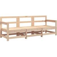 Berkfield Home 3 Piece Garden Lounge Set Solid Wood Pine in Brown
