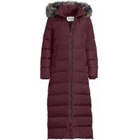 Lands' End Women's Hooded Maxi Down Coat in Burgundy | Size: 10-12