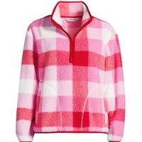 Lands' End Women's Petite Fleece Cosy Sherpa Printed Quarter Zip Pullover in Pink | Size: 10-12