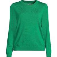 Lands' End Women's Merino Crew Neck Jumper in Green | Size: 10-12