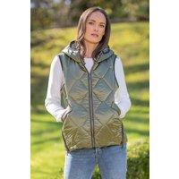 Klass. Women's Hooded Gilet in Green | Size: 2XL