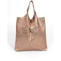 Sarta Women's Paloma Italian Leather Shoulder Bag - Champagne, Metallic in Cream