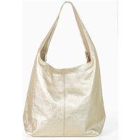 Sarta Women's Ridley Metallic Italian Leather Shoulder Bag in Gold