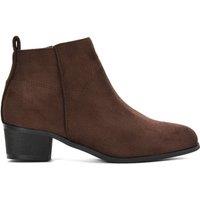 XY London Women's 'Melodie' Zip Up Cowboy Ankle Boots With Low Block Heel in Brown | Size: 5