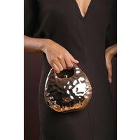 Where's That From Women's 'Mocha' Metallic Sculpted Crossbody Bag with Chain in Rose Gold