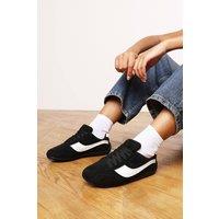 Where's That From Women's 'Venice' Low-Top Lace up trainer with Contrast Side Stripe in Black | Size: 6