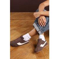 Where's That From Women's 'Venice' Low-Top Lace up trainer with Contrast Side Stripe in Brown | Size: 8