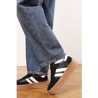 Where's That From Women's 'Brisa' Platform Lace Up Trainers with Side Stripes in Black | Size: 8