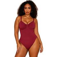 GWB Shapewear Women's Dark Red Seamless Tummy Control Shapewear Bodysuit | Size: 6-8
