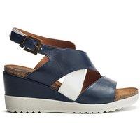 Moda In Pelle Women's 'Kalina' Leather Wedges in Navy | Size: 5