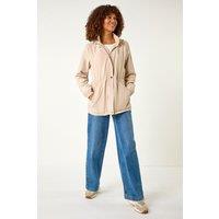 Roman Women's Lightweight Hooded Jacket in Stone | Size: 16